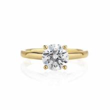 Certified 1.02 CTW Round Diamond Solitaire 14k Ring H/SI3