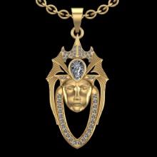 1.28 Ctw SI2/I1 Diamond 18K Yellow Gold Vintage Style Pendant Necklace