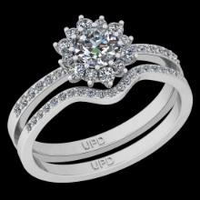 1.16 Ctw SI2/I1 Diamond 14K White Gold Anniversary Halo Ring