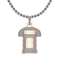 4.62 Ctw SI2/I1 Diamond 14K Rose Gold Cricket theme pendant necklace