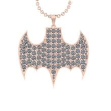 7.52 Ctw SI2/I1 Diamond Style Prong Set 14K Rose Gold Batman Pendant Necklace