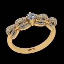 0.77 Ctw VS/SI1 Diamond 14K Yellow Gold Vintage Style Ring