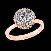 2.25 Ctw SI2/I1 Diamond 18K Rose Gold Engagement Ring