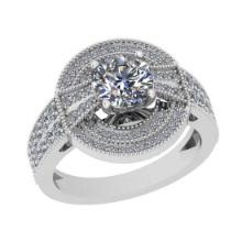 1.97 Ctw SI2/I1 Diamond Style 14K White Gold Engagement Halo Ring