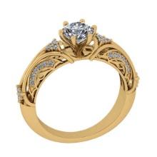 1.51 Ctw SI2/I1 Diamond Style 14K Yellow Gold Vintage Style Ring