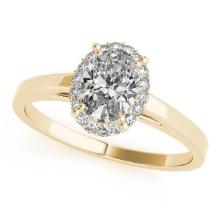 CERTIFIED 14KT WHITE GOLD .95 CTW J-K/VS-SI1 DIAMOND HALO ENGAGEMENT RING