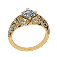 2.15 Ctw SI2/I1 Diamond Style 14K Yellow Gold Vintage Style Ring
