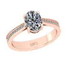 1.36 Ctw SI2/I1 Diamond 14K Rose Gold Engagement Ring