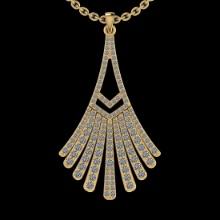 1.11 Ctw SI2/I1 Diamond 14K Yellow Gold Pendant Necklace