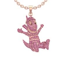 1.98 Ctw SI2/I1Treted Fancy Black Diamond and Pink Sapphire 14K Rose Gold Nickelodeon Cartoon theme