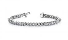 14K WHITE GOLD 1 CTW G-H SI2/SI3 SCOOP LINK DIAMOND TENNIS BRACELET