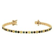 2.60 Ctw I2/I3 Multi Diamond14K Yellow Gold Bracelet