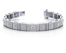 14KT WHITE GOLD 5 CTW G-H VS2/SI1 BEZEL SET PRINCESS DIAMOND BRACELET