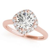 CERTIFIED 18K ROSE GOLD 1.16 CTW J-K/VS-SI1 DIAMOND HALO ENGAGEMENT RING