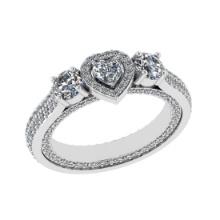 1.86 Ctw Diamond 14K White Gold Engagement Halo Ring