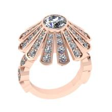 3.35 Ctw SI2/I1 Diamond 4k Rose Gold Engagement Ring
