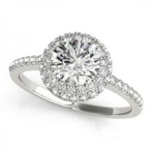 CERTIFIED PLATINUM 1.84 CTW J-K/VS-SI1 DIAMOND HALO ENGAGEMENT RING