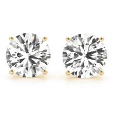 Certified 0.6 CTW Round Diamond Stud Earrings D/SI3