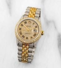 Custom 36mm Rolex Two-Tone Full Diamond Rolex Comes with Box & Appraisal (14.00 cttw, G-H, SI1-SI2)