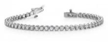 14K WHITE GOLD 2 CTW G-H SI2/SI3 ROUND PRONG SET DIAMOND TENNIS BRACELET