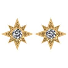 CERTIFIED 2.03 CTW ROUND D/SI1 DIAMOND (LAB GROWN Certified DIAMOND SOLITAIRE EARRINGS ) IN 14K YELL