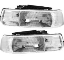 Headlights Lamps Set Halogen Driver and Passenger Side For Chevrolet Silverado & Suburban