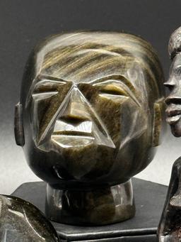 Hand Carved African Masks and Statue