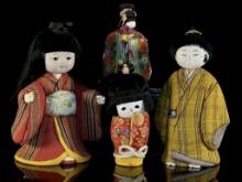 4 Japanese Kimono Dolls