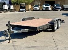 2013 Carson 16ft Tandem Axle Flatbed Trailer 9995lbs GVW Electric Brakes