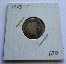 1903-O BARBER DIME COIN