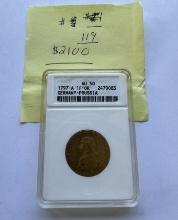 1797-A 1F'OR GOLD DUCAT COIN GERMANY-PRUSSIA AU 50