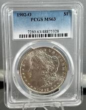 1902-O Morgan Silver Dollar in PCGS MS63 holder