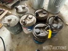 Quantity of metal oil cans, including Ford & Standard