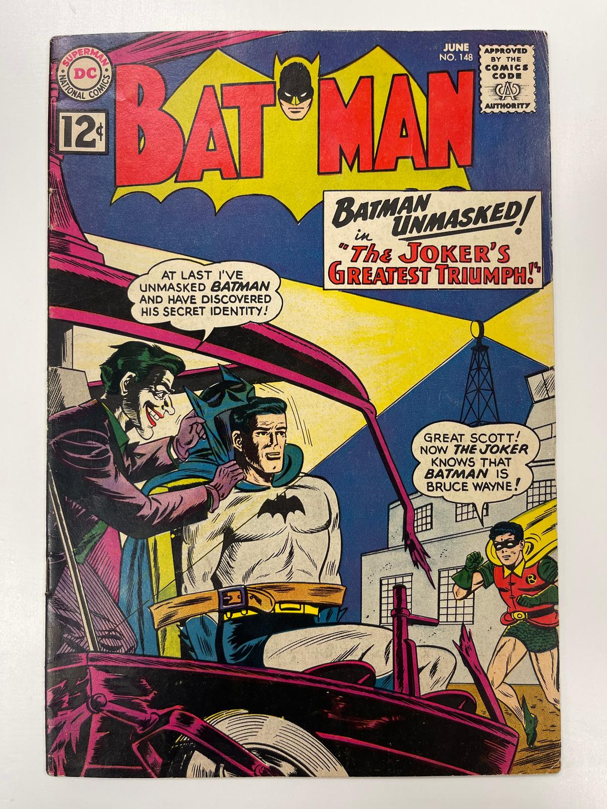 Batman #148 Very Nice Joker Cover Silver Age Superhero Vintage DC 1962