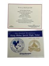Disneyland Ephemera, Tokyo Disneyland 5th annirersary Mickey flight ticket lot 2
