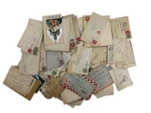 Vintage Letters and Postcards with Stamps Collection Lot