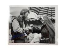 Clint Eastwood Hollywood Legend Signed B&W Photograph on the Set of Two Mules for Sister Sara