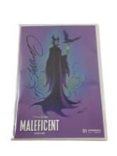 Disney Villains Maleficent #1 Cover V Signed by J Scott Campbell with COA NM