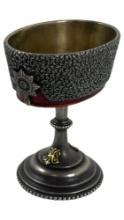 Faberge 88 Silver Enamel Kossak Military Insignia Vodka Cup 1899