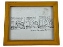 Garfield Comic Art Strip Signed by Jim Davis