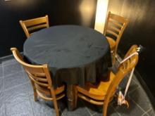 WOOD TABLE - 36" ROUND WITH 4 WOOD CHAIRS