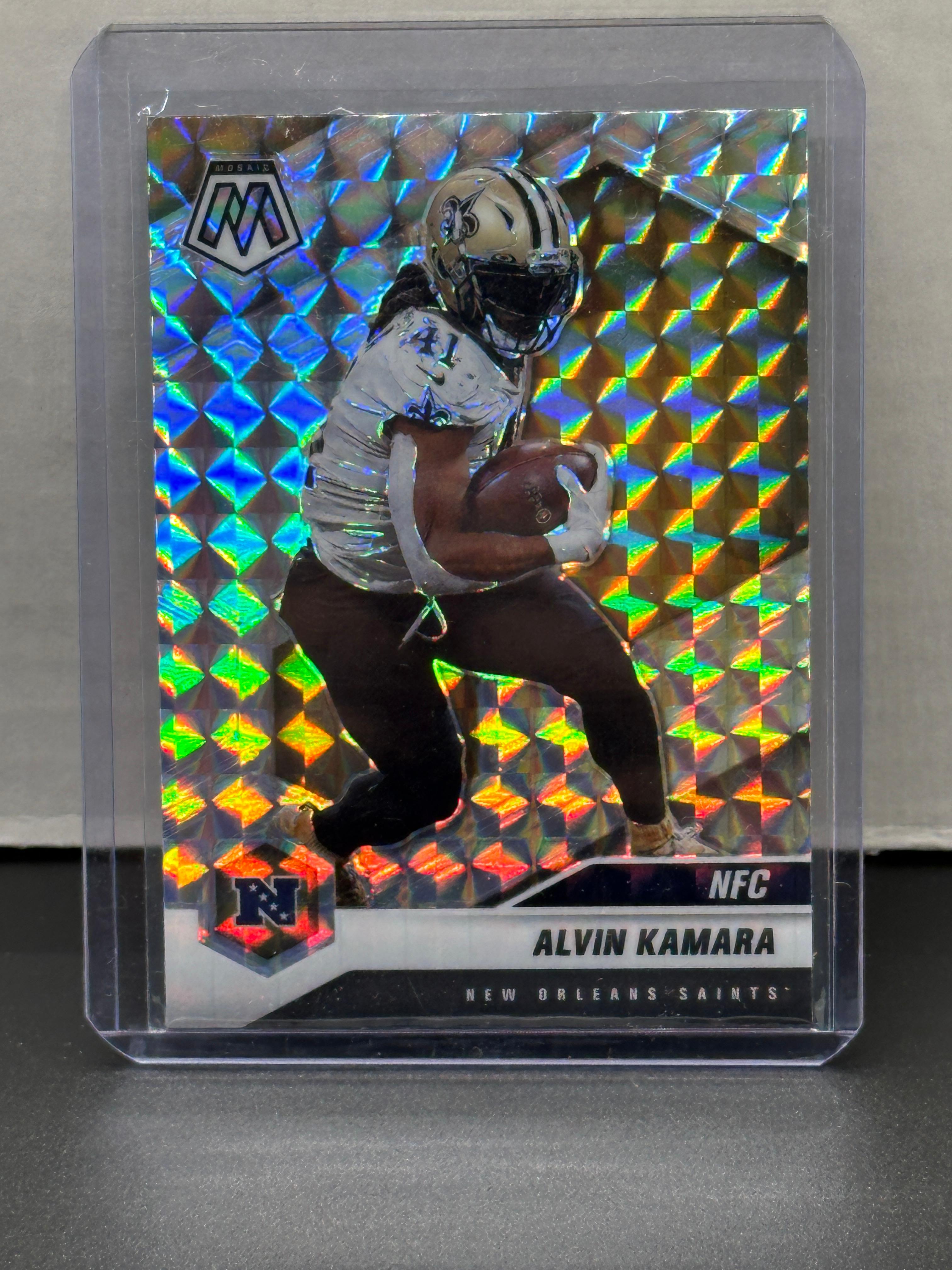 Alvin Kamara 2021 Panini Mosaic Silver Mosaic Prizm Parallel #213