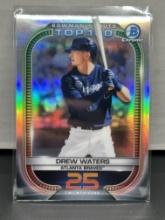 Drew Waters 2021 Bowman Chrome Scouts Top 100 Refractor Insert #BTP-25