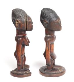 Pair African Male and Female Ibeji Figures