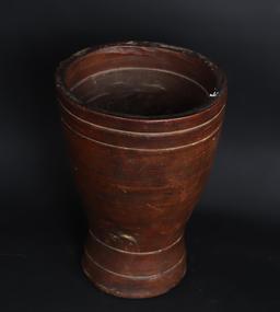 Antique Turned Wooden Mortar, Circa 1800's