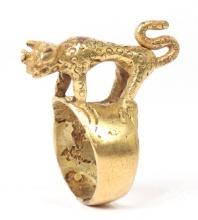 Asante Chief's Gold "Leopard" Ring, 1-10k Gold (24g)