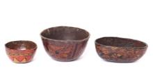 Exceptional Chinese Yi Peoples Ceremonial Painted Wood Bowls, 18th-19th c.