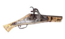 German Engraved Bone Wheellock Pistol, 16th c.