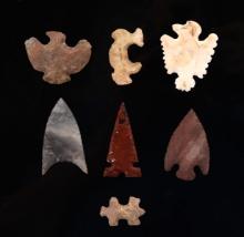 Collection of 7 Stone Arrow Points