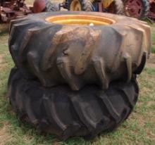 Set of 18.4X26 tires and wheels